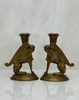 Vintage Brass Winged Sphinx Candleholders-A Pair