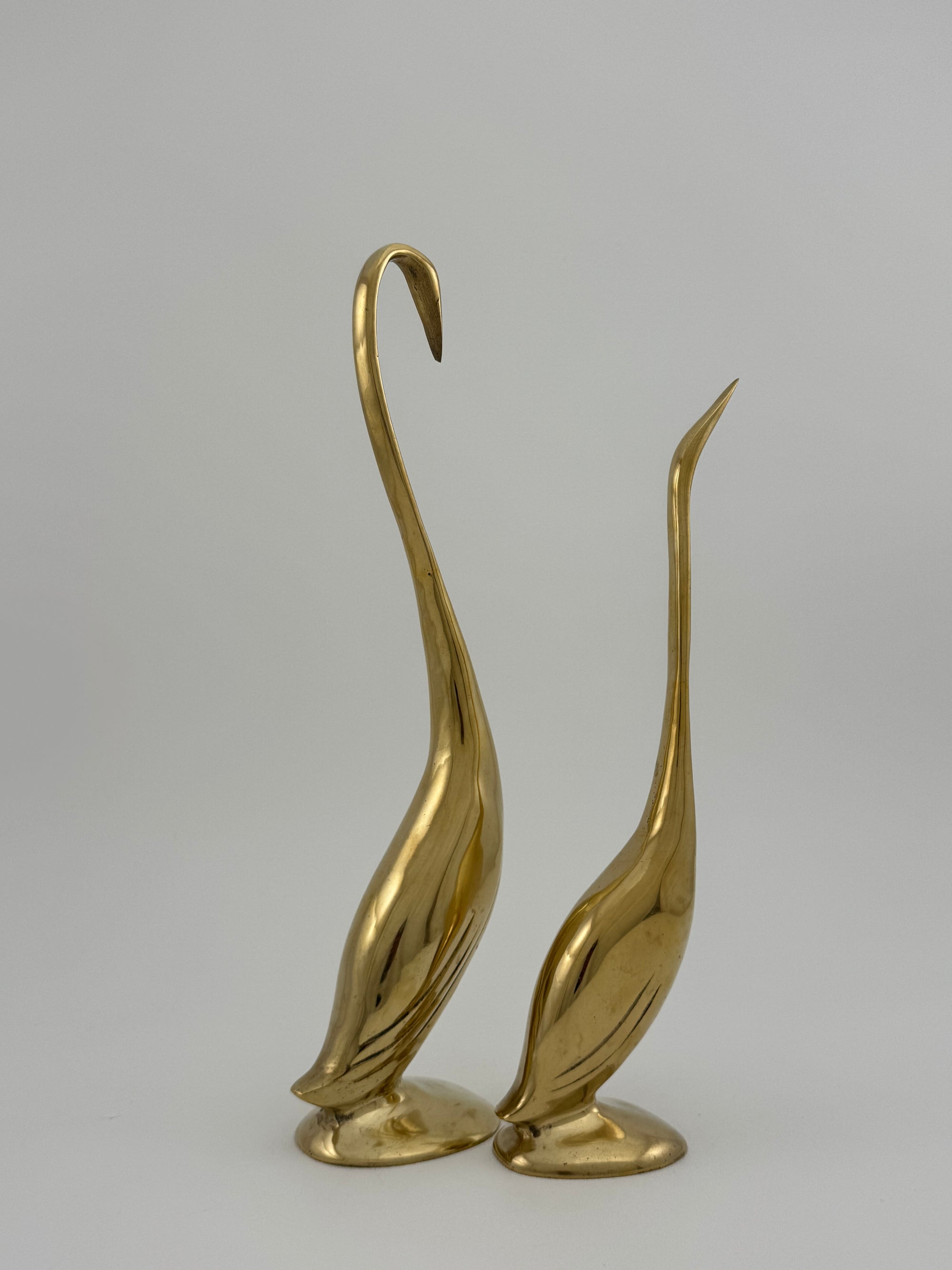 Vintage Brass Cranes-A Pair