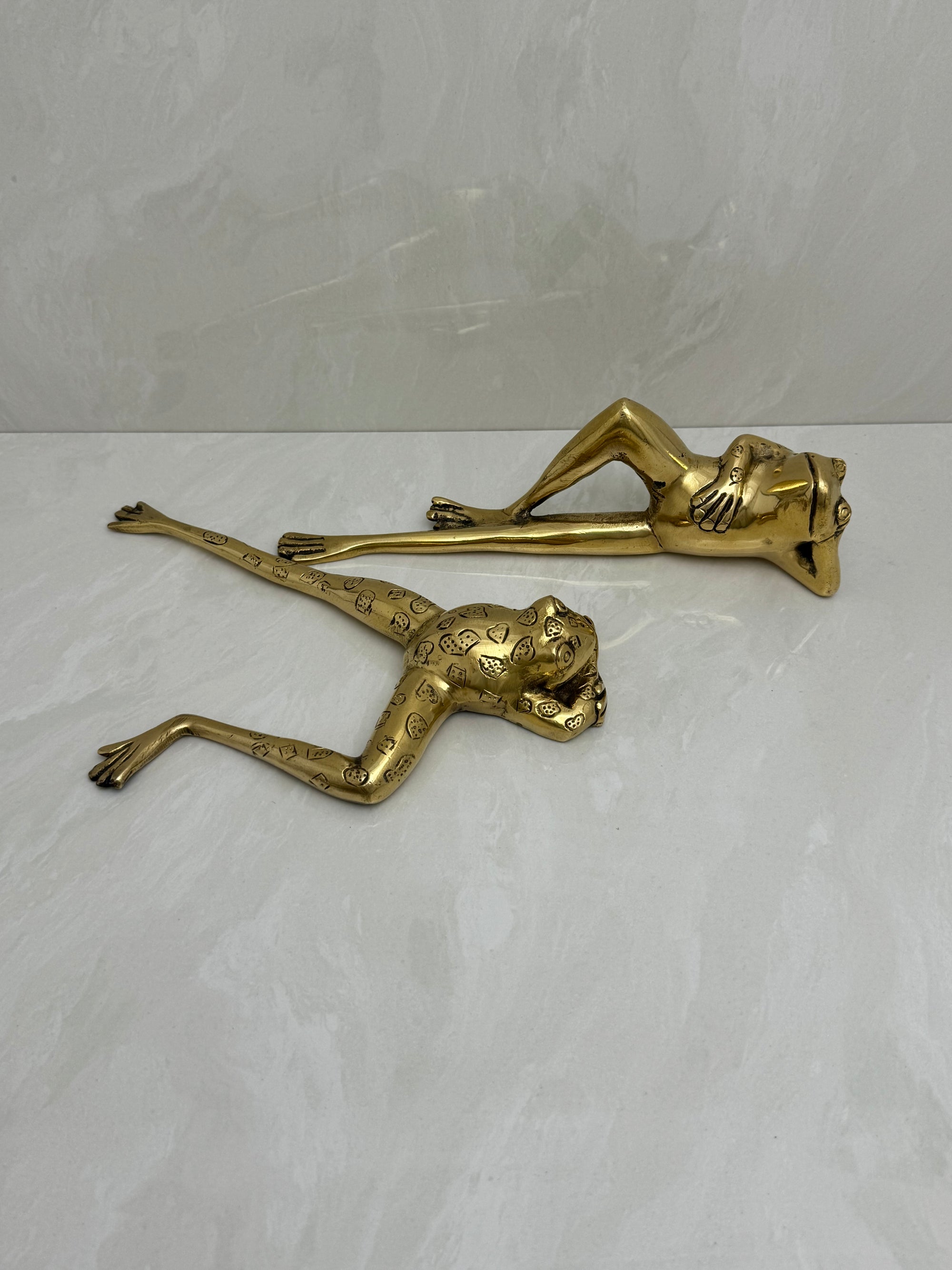 Long Legged Brass Frogs-A Pair