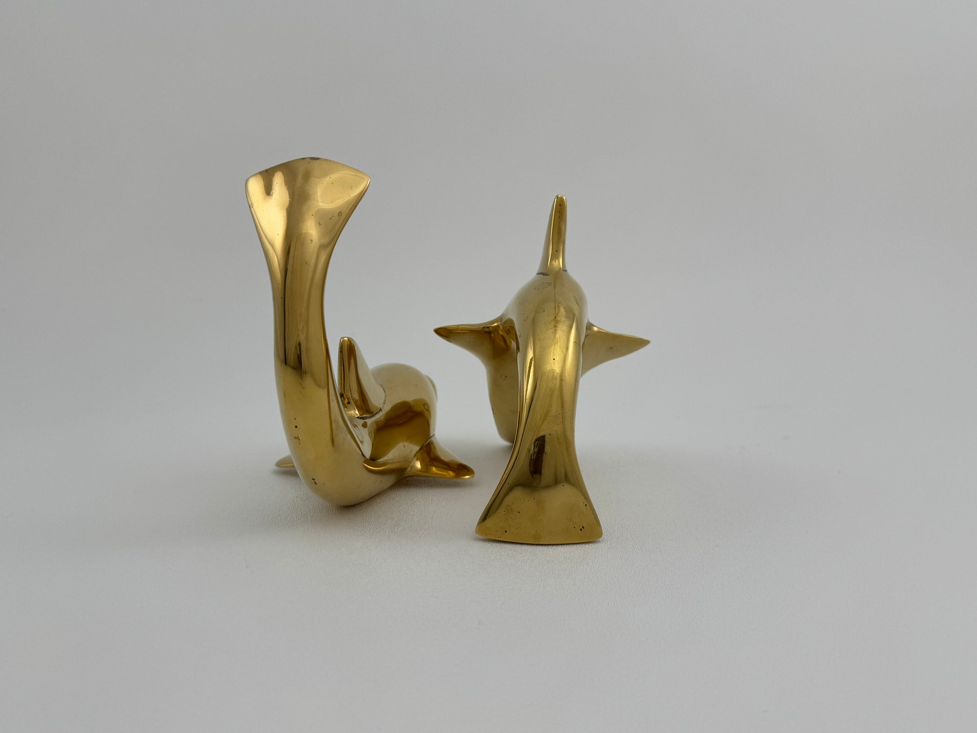 Vintage Brass Playful Dolphins-A Pair