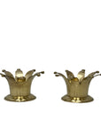 Vintage Brass Crown Candleholders-A Pair