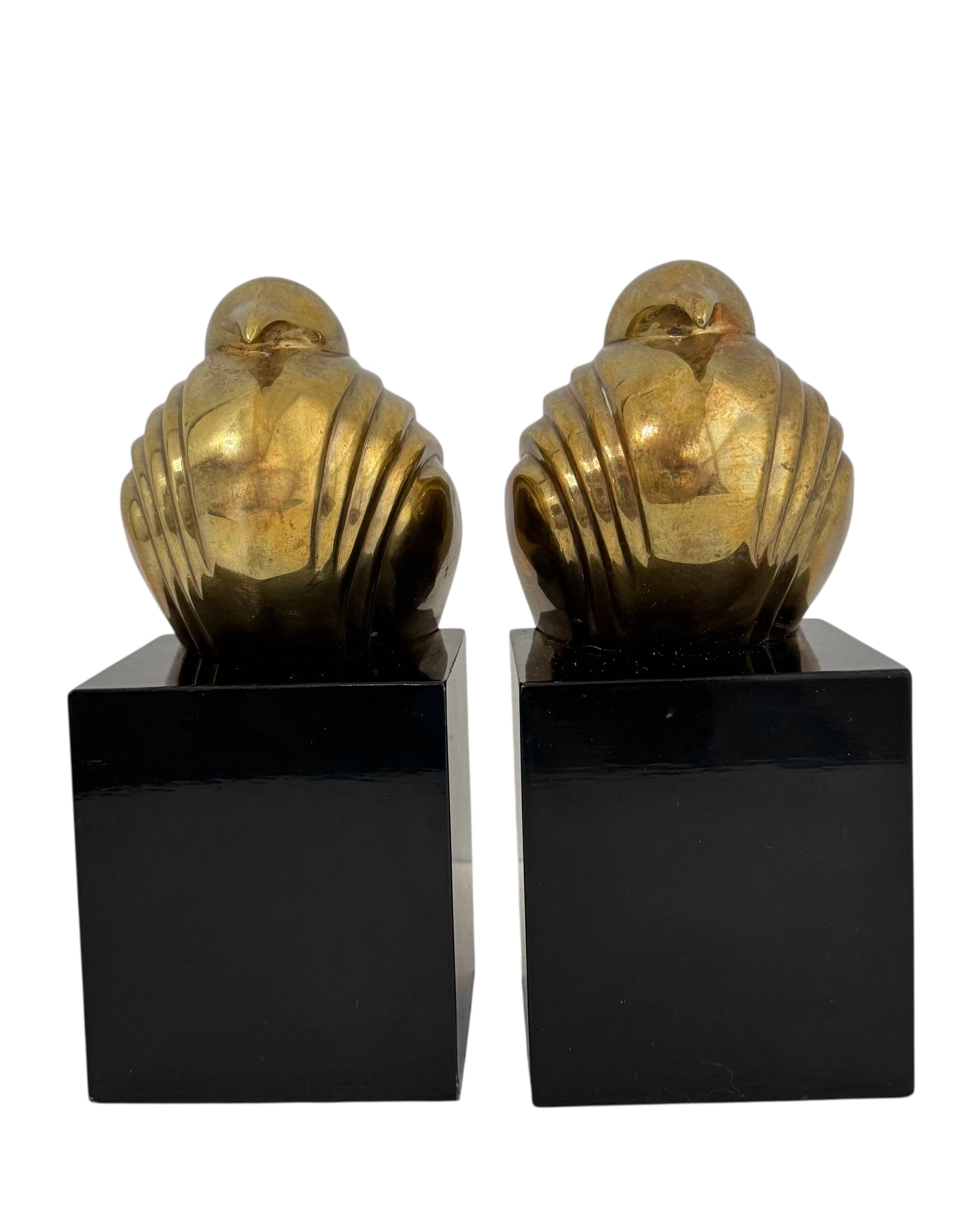 Vintage 1983 Dara International Brass Quail Bookends – Hollywood Regency Mid-Century Style