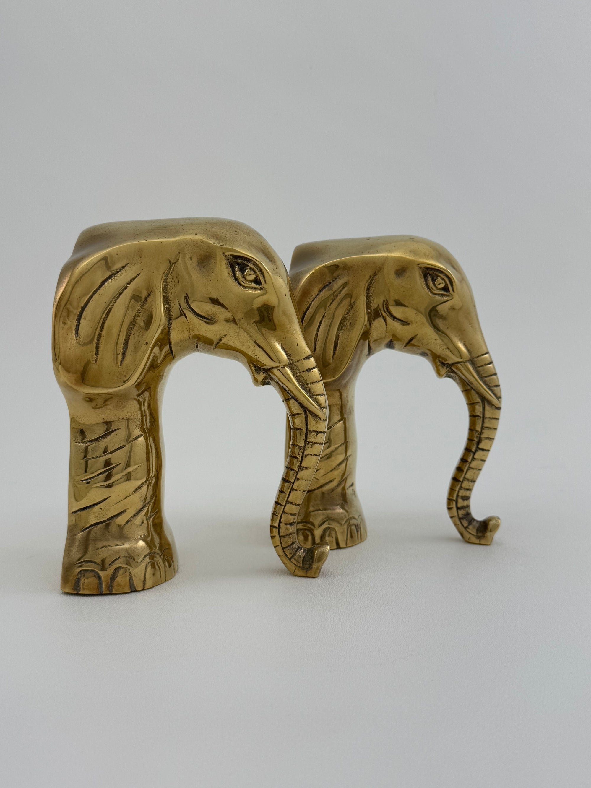 Vintage Brass Elephants- A Pair