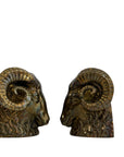 Vintage Brass Ram Head Bookends