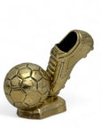 Vintage Brass Soccer Cleat and Ball Figurine