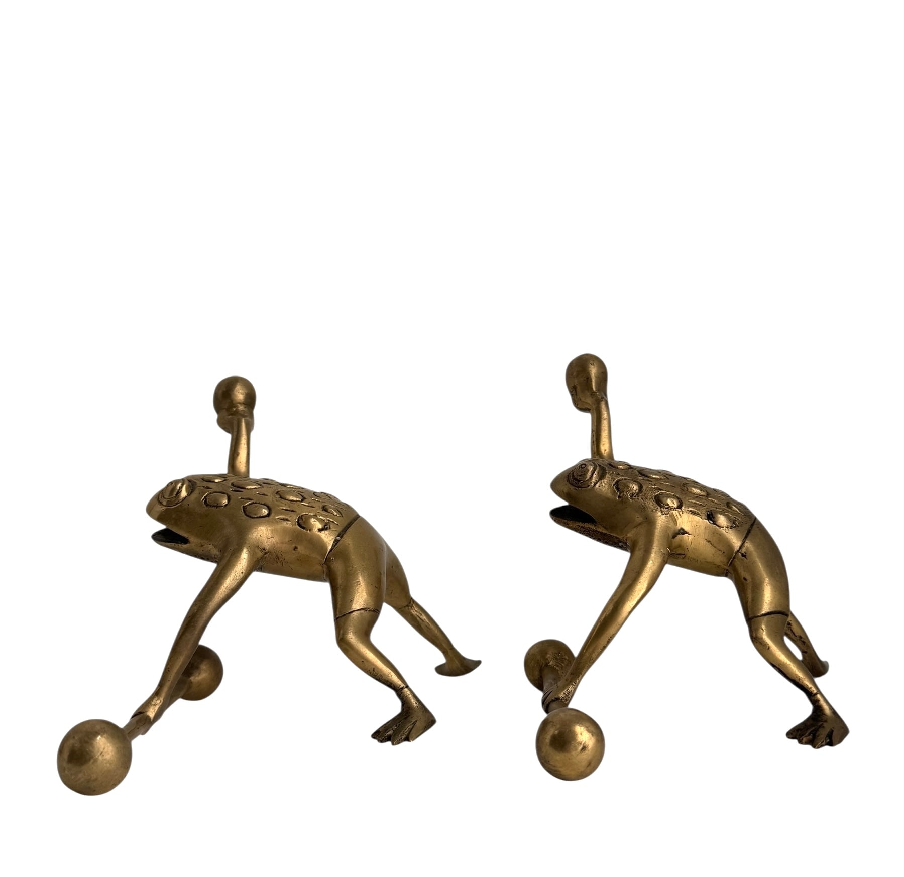 Vintage Brass Workout Frogs-A Pair
