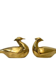 Vintage Brass Oversized Pheasant Pair – Mid-Century Figurines
