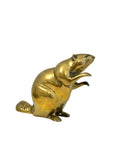 Vintage Brass Beaver Sculpture-10.5 Inches Long