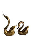 Vintage Brass Swan Sculptures – Elegant Mid-Century Pair