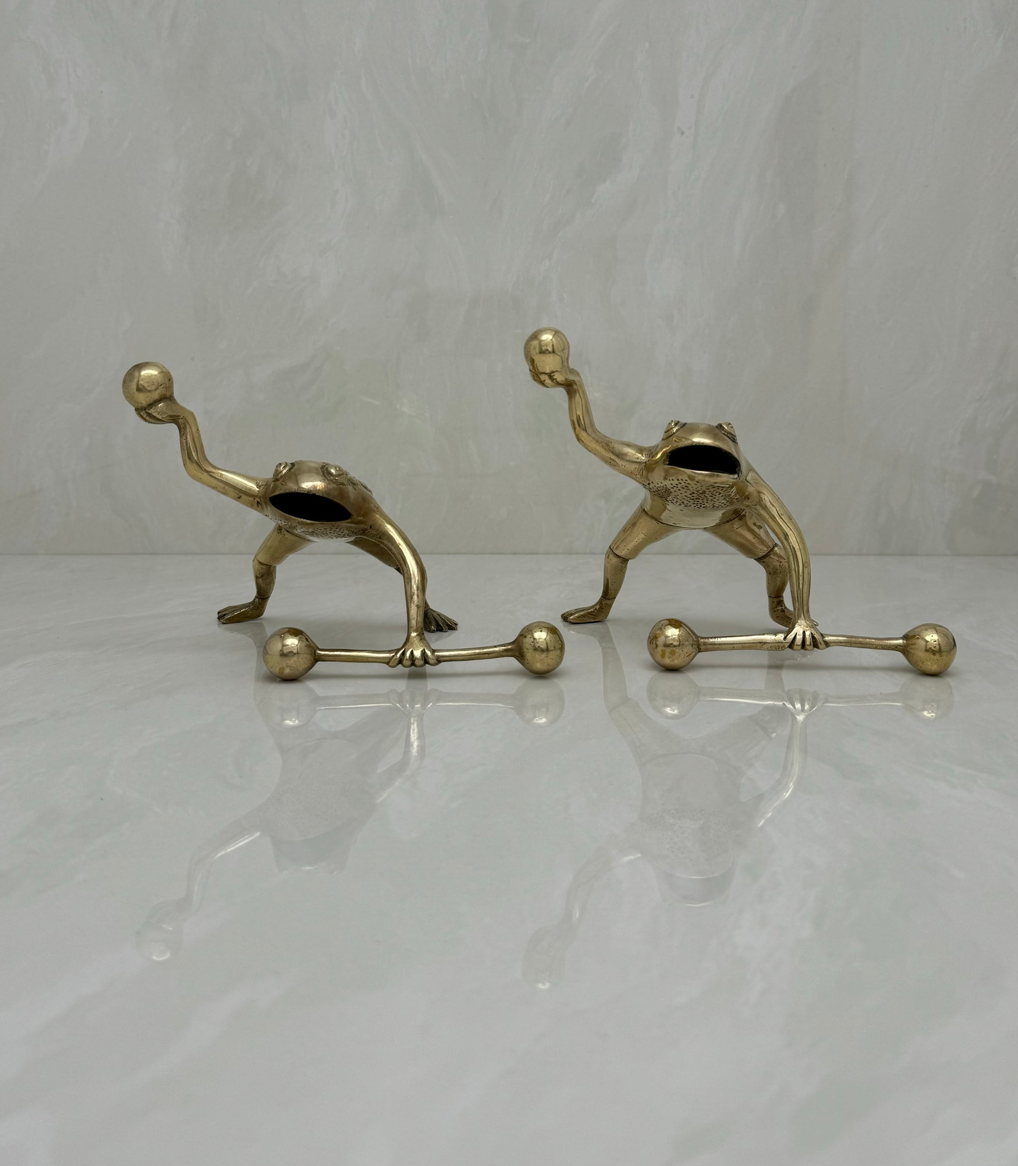 Vintage Brass Workout Frogs-A Pair