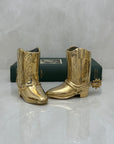 Small Vintage Brass Cowboy Boot Vases-A Pair