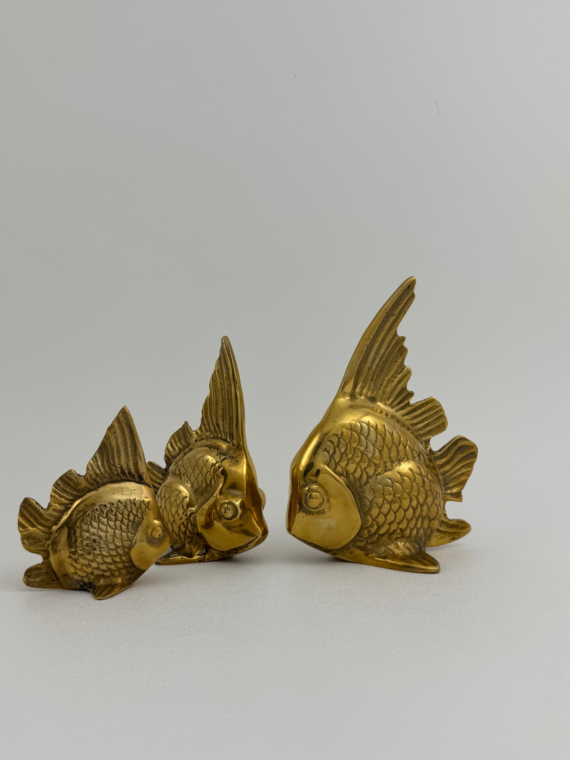 Vintage Brass Fish-A Set of Three