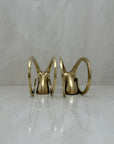 Vintage Brass Rams with Curled Horns-A Pair