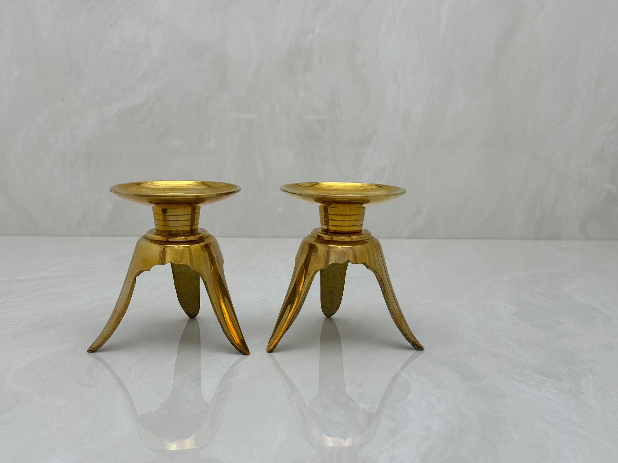 Vintage Brass Candlestick Holders -A Pair