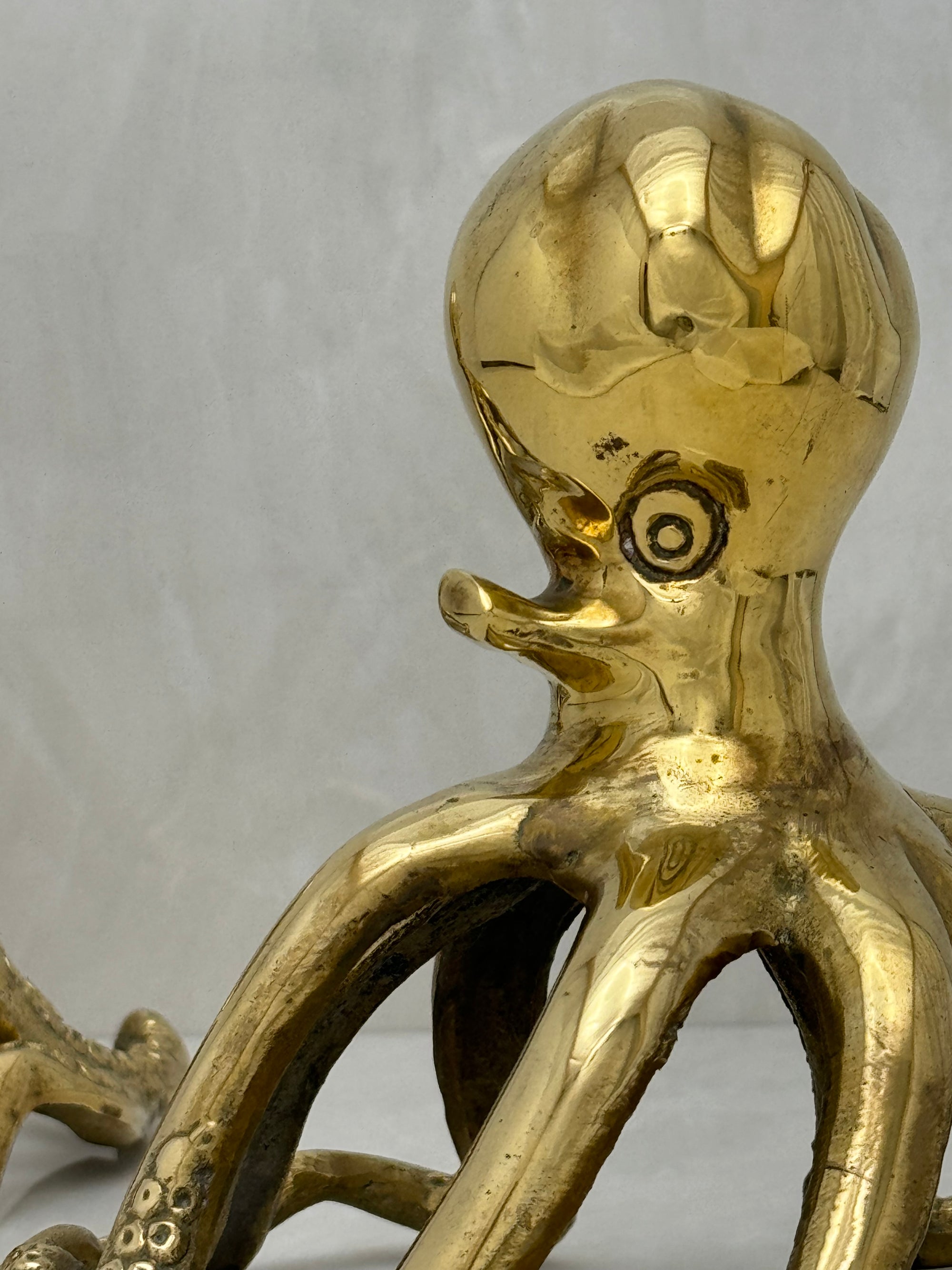 Vintage Brass Octopus- A Pair