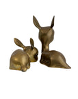 Vintage Brass Resting Deer Pair