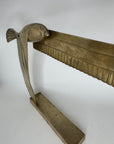 Large Vintage Brass Bird in Flight Sculpture | Modernist Crane Heron Egret Coastal Brass Art