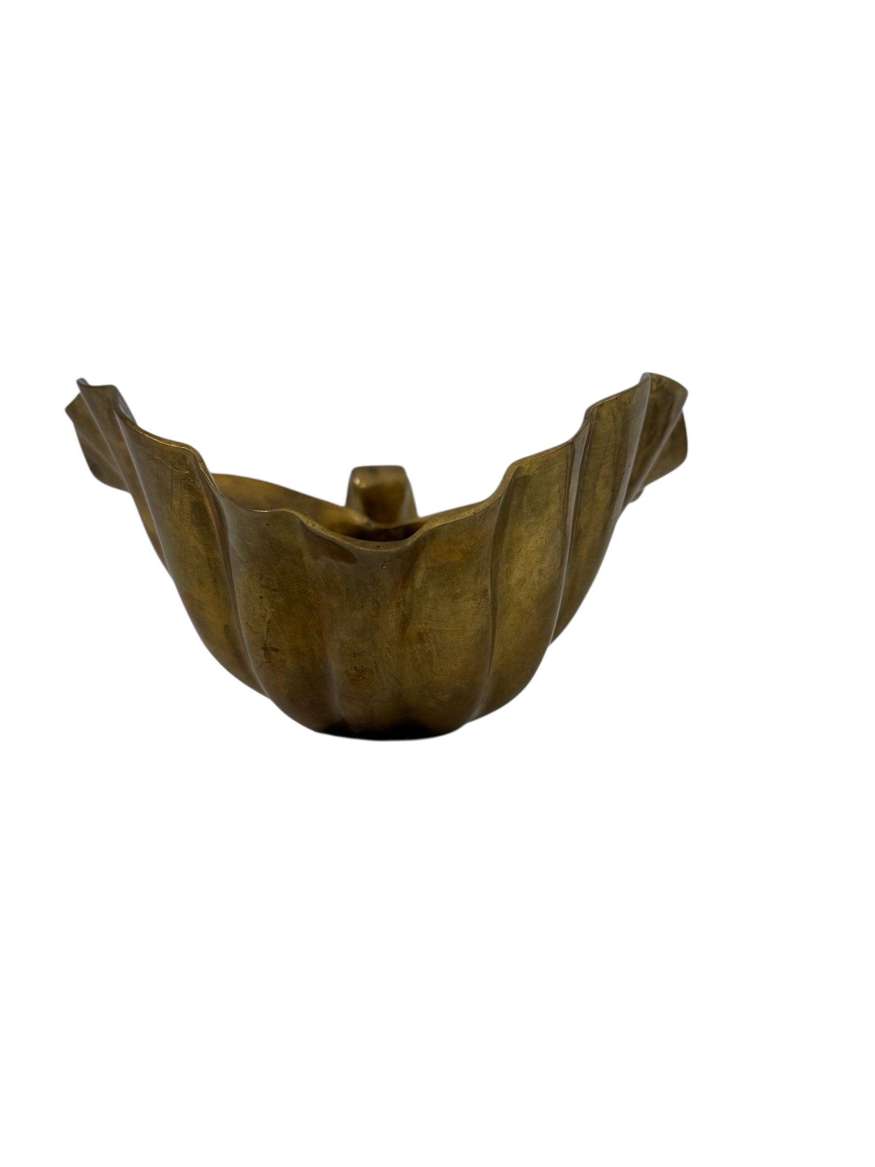 Vintage Brass Clam Shell Bowl – Hollywood Regency Mid-Century Accent