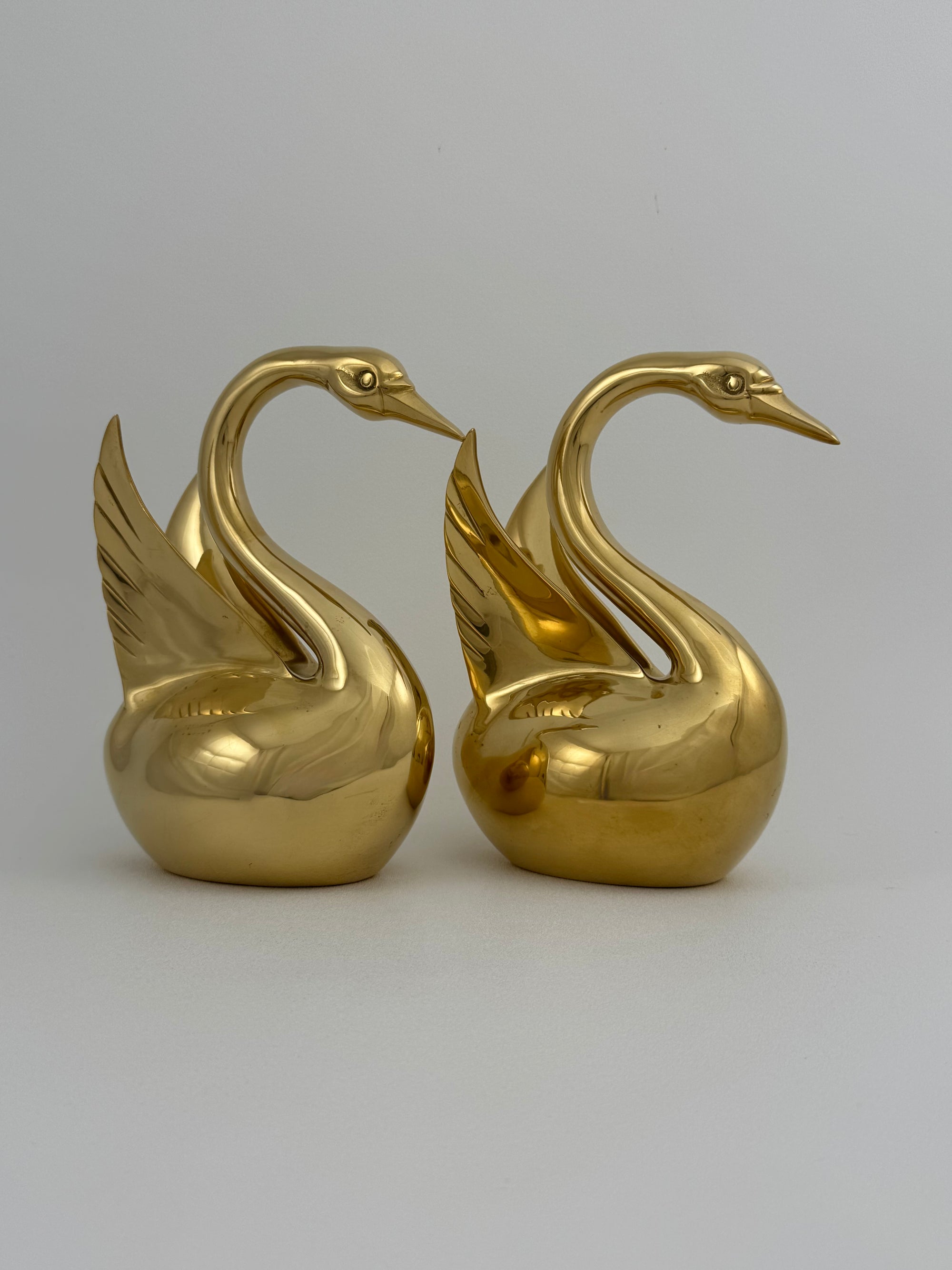 Vintage Brass Angel Wings Love Swans-A Pair by Dolbi Cashier
