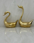 Tall Vintage Brass Swans-A Pair