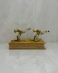 Vintage Bronze Skiing Frog Brothers