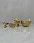 Vintage Brass Frogs Pulling Snails- A Pair