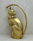 Vintage Brass Stylized Long Tailed Cat-MCM By Dolbi Cashier