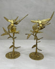 Vintage Brass Hummingbird Candleholders-A Pair