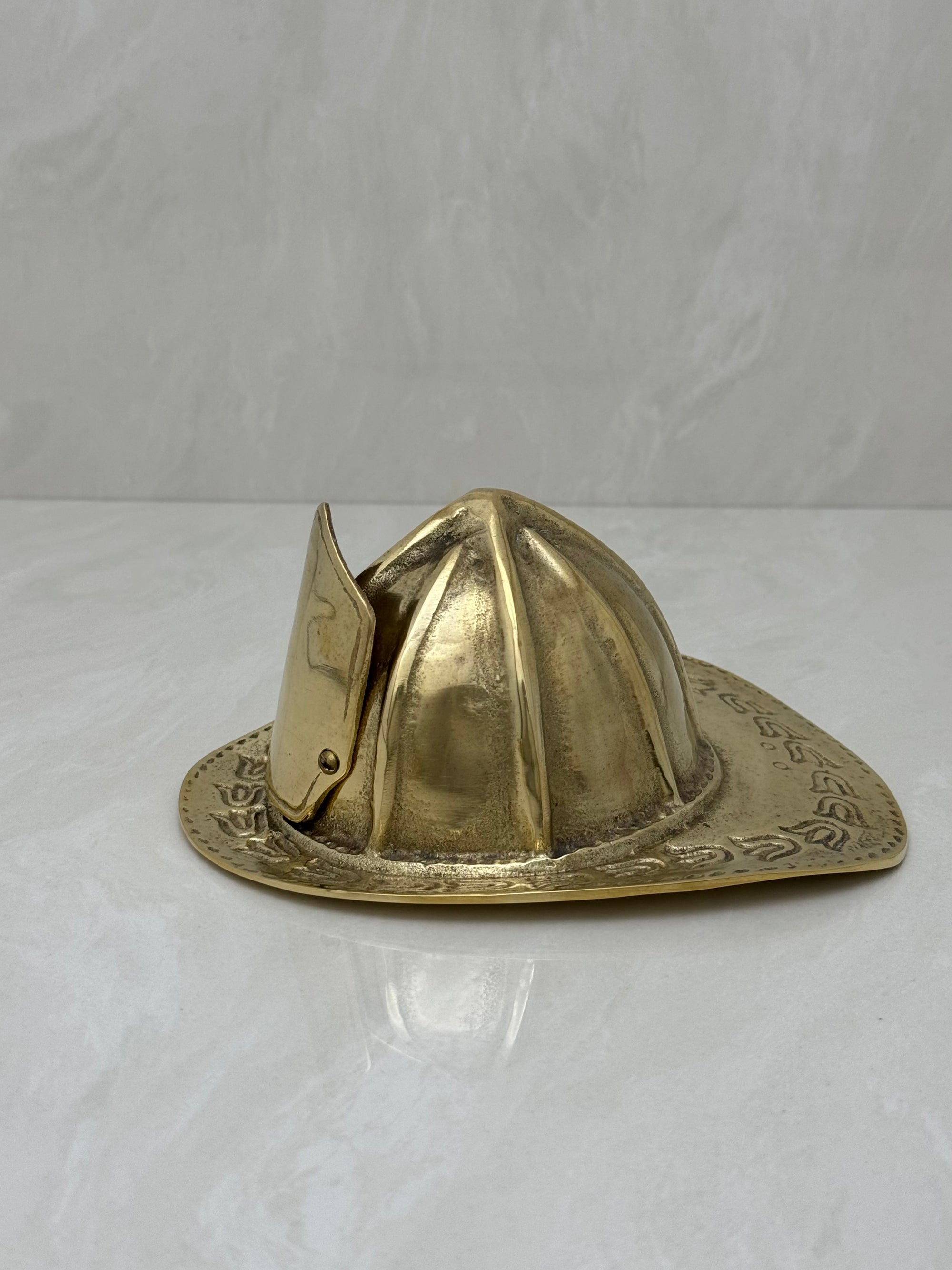 Vintage Brass Fireman’s Hat-A Figurine