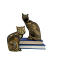 Vintage Brass Cat Pair