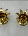 Vintage Brass Crown Candleholders-A Pair