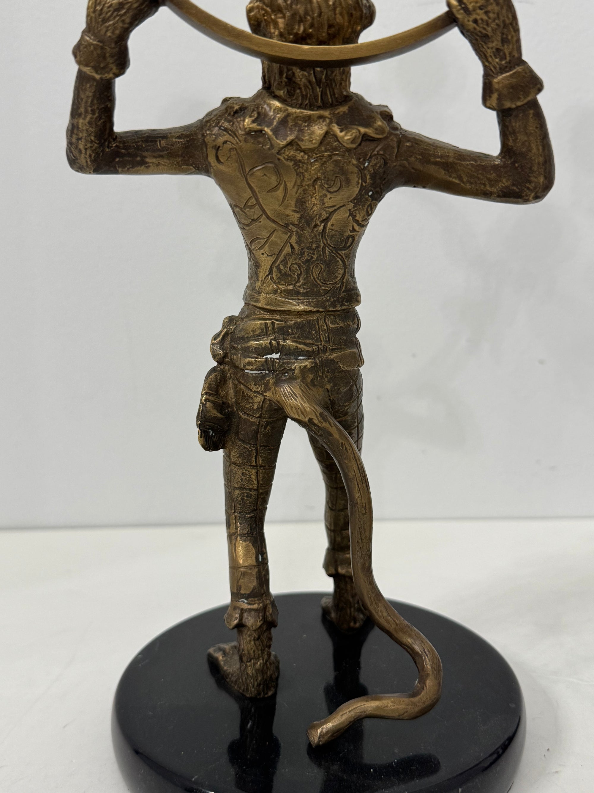 Vintage Brass Monkey Candleholders on Black Marble Bases | Mid-Century Exotic Pair