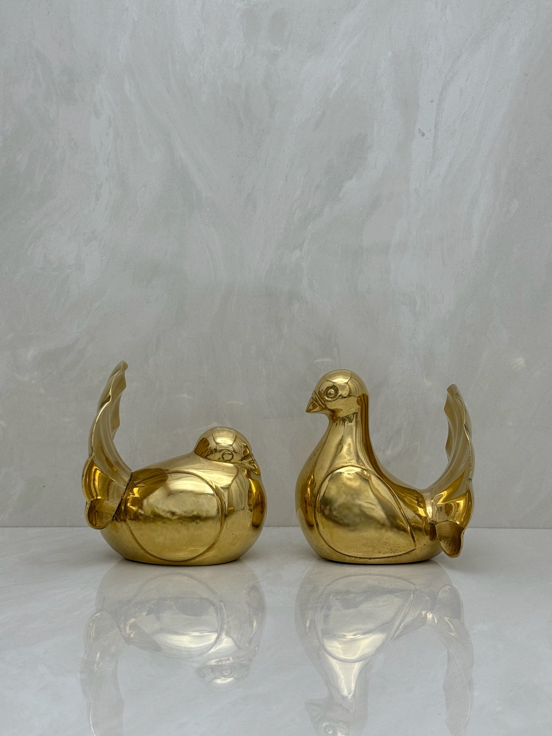 Vintage Brass Birds-A Pair