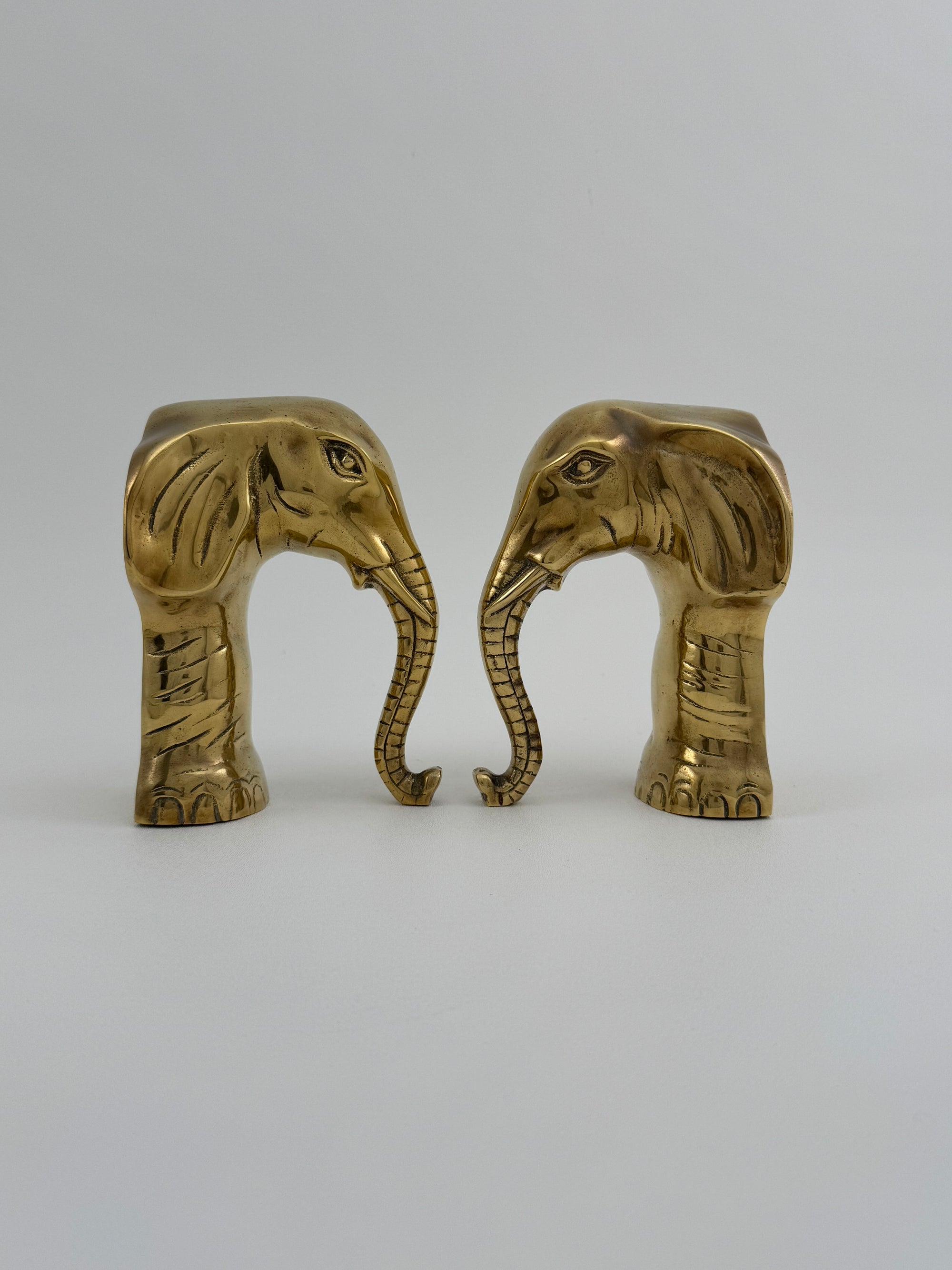 Vintage Brass Elephants- A Pair