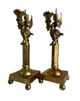 Pair of Winged Mermaid Candle Holders (Melusine Figures)