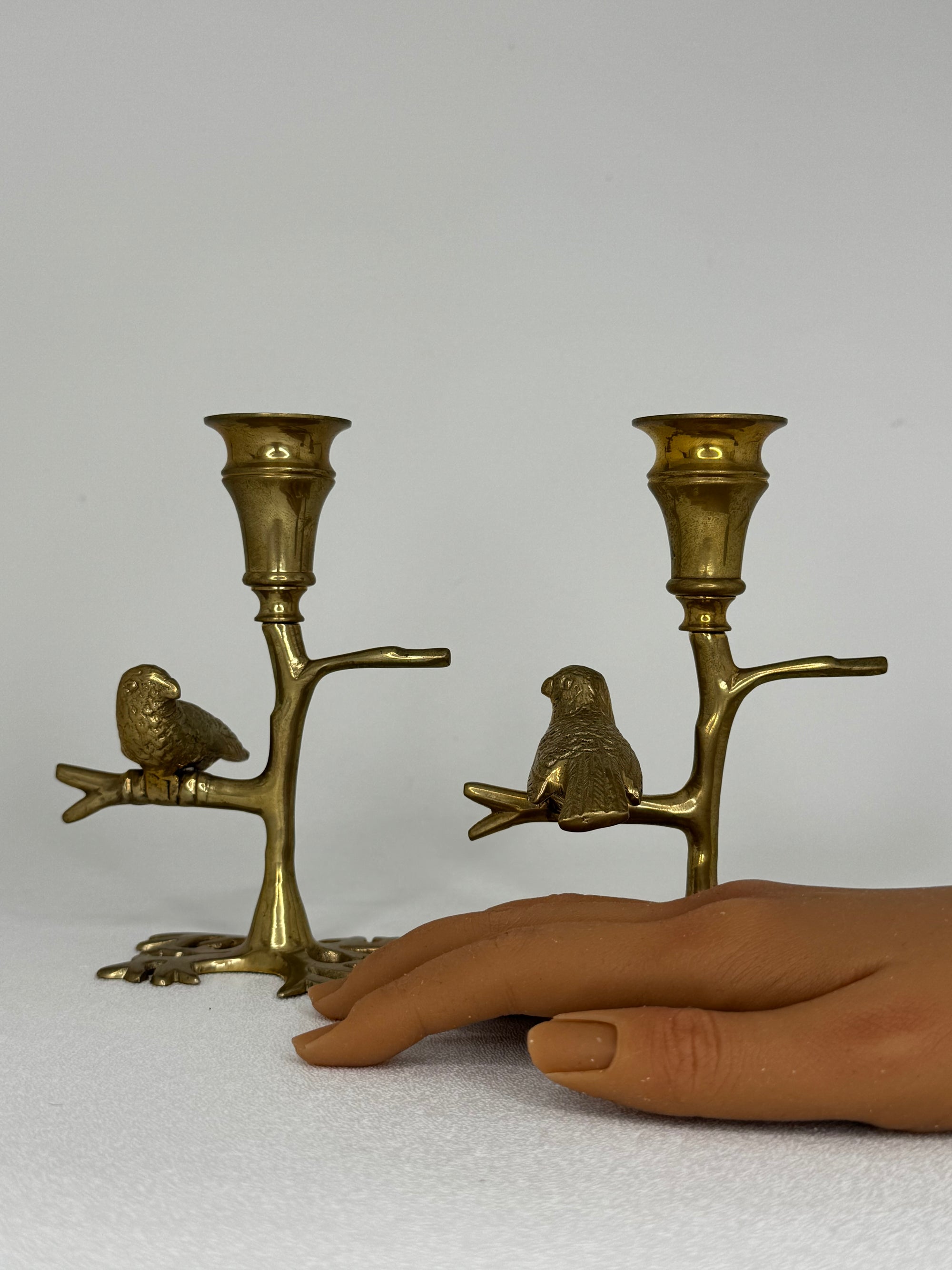 Vintage Mottahedeh Brass Candlestick Pair