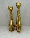 Large Vintage Brass Cats With Bow Tie-A Pair