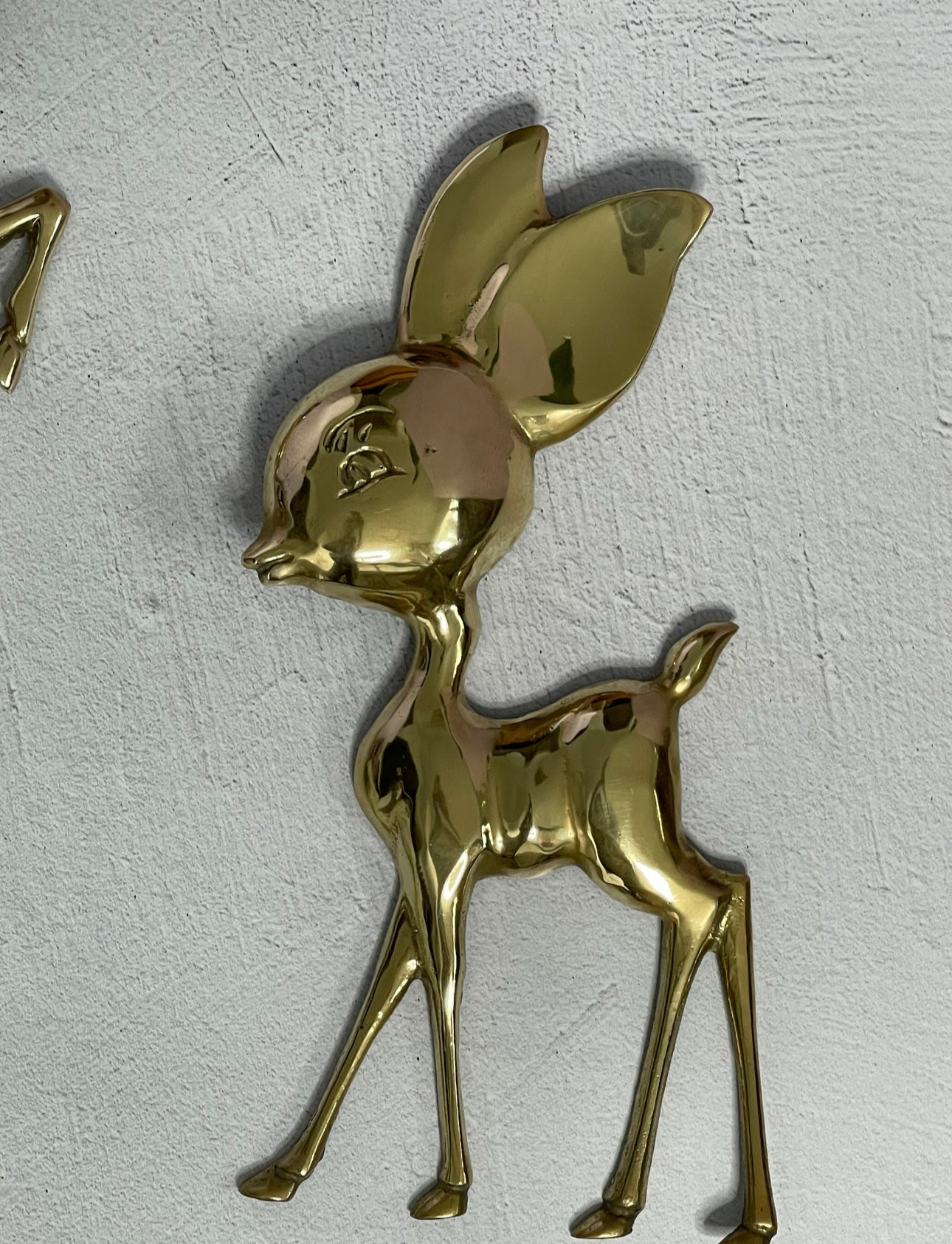 Vintage Brass Deer Wall Decor- A Pair