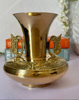 Vintage Brass Butterfly Vase With Butterfly Handles