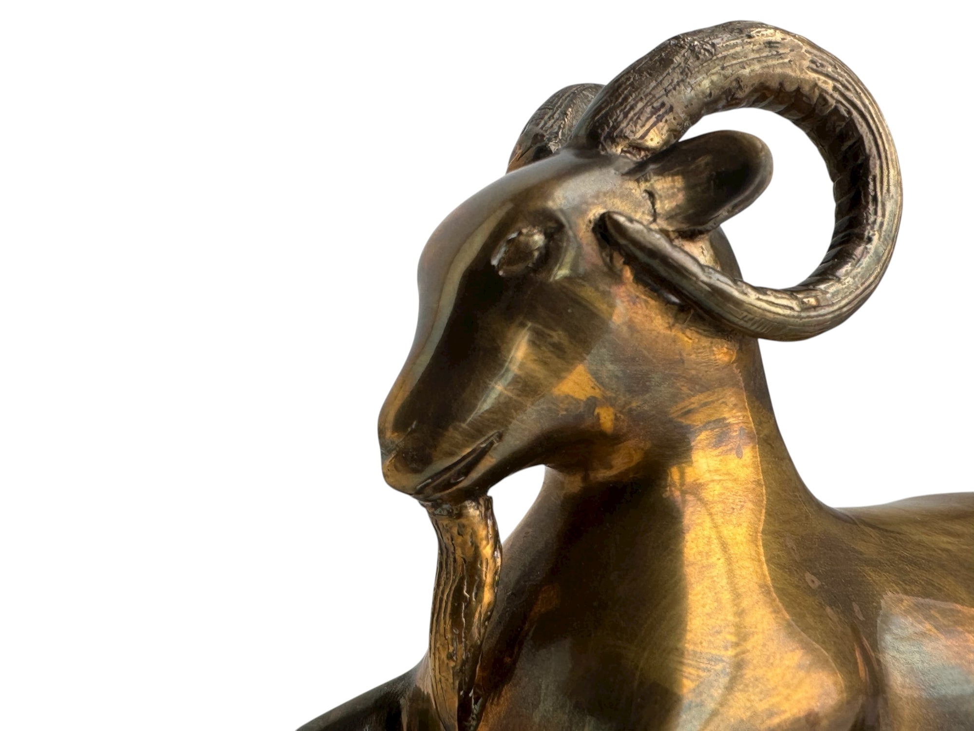 Vintage Brass Ram Sculpture