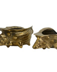 Pair of Vintage Brass Conch Shell Planters