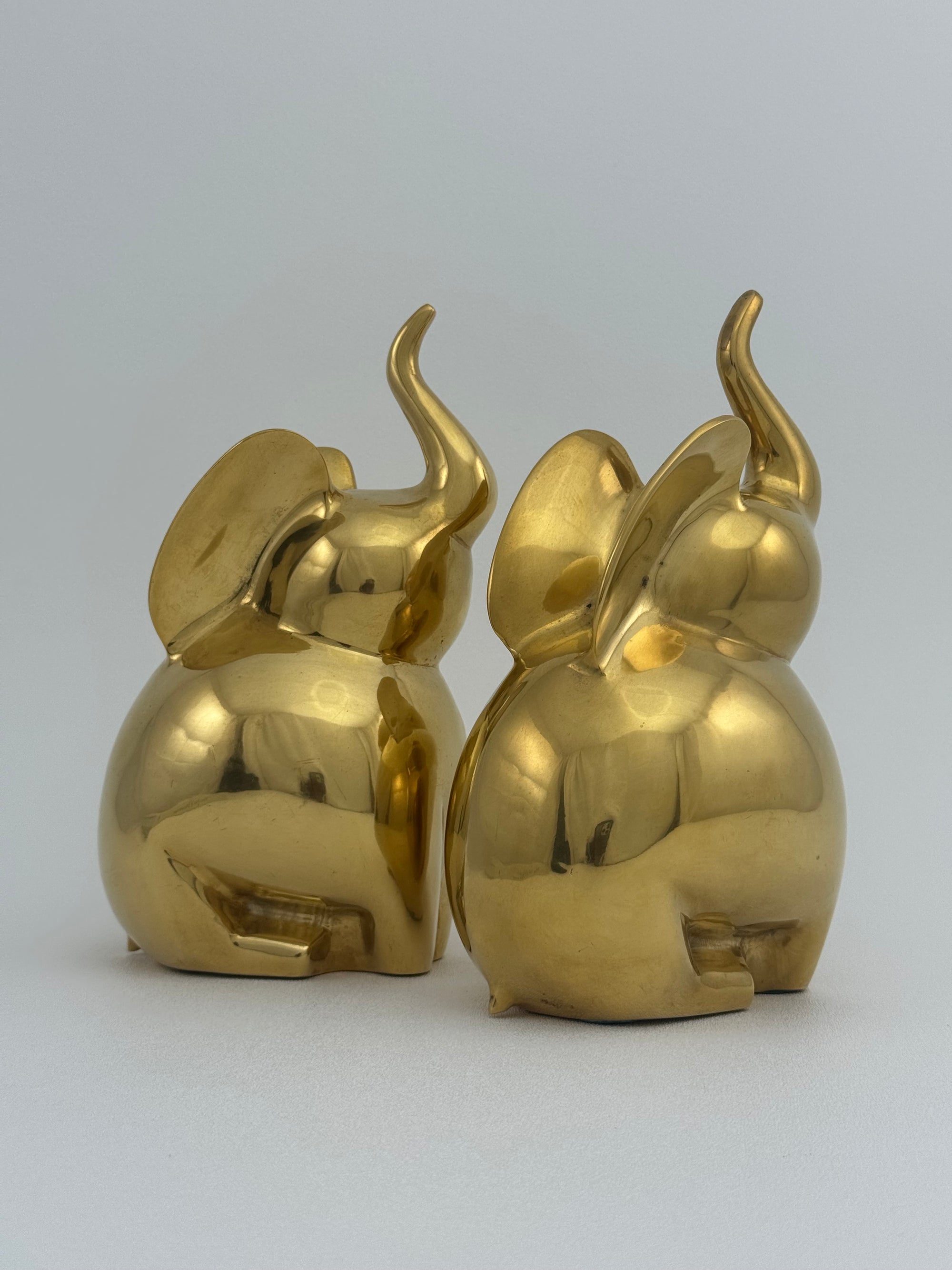 Vintage Brass Elephants-A Pair