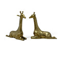 Vintage Brass Sitting Giraffes-A Pair