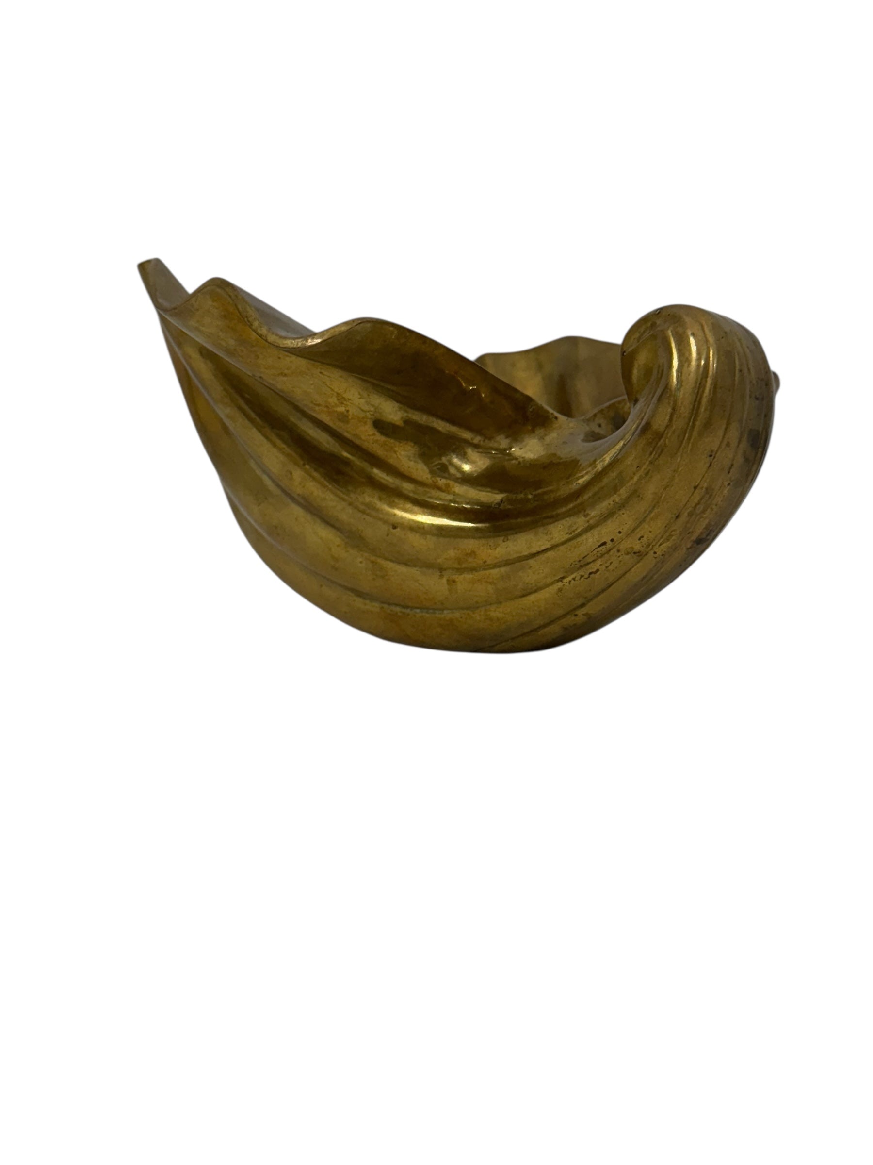 Vintage Brass Clam Shell Bowl – Hollywood Regency Mid-Century Accent