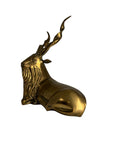 Vintage Brass Antelope with Spiral Horns