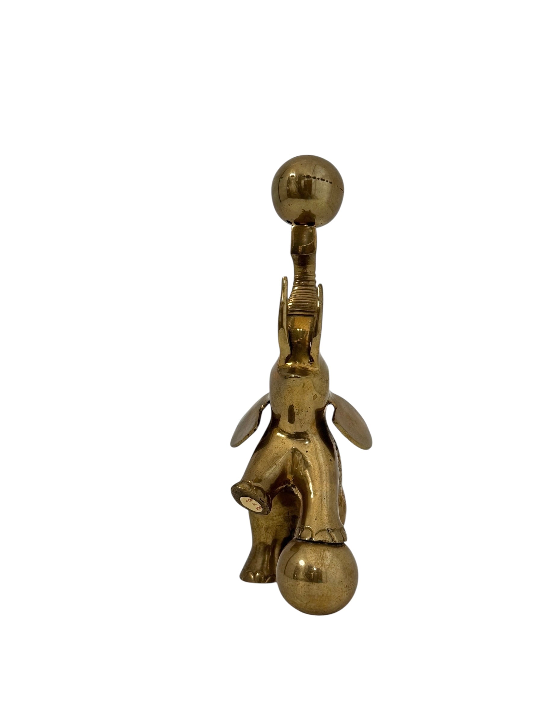 Vintage Brass Balancing Elephant