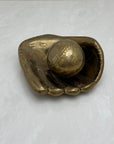 Vintage Brass Baseball Glove and Ball-A Two Piece Set