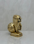 Vintage Brass Soccer Cleat and Ball Figurine