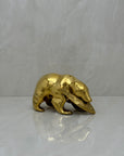 Vintage Brass Bear with Fish in Mouth