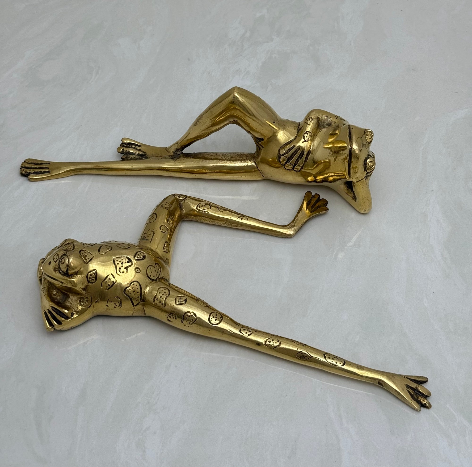 Long Legged Brass Frogs-A Pair